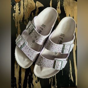 Ladies Size 10 Birkenstock Arizona Birko-Flo in Metallic Stones Lilac